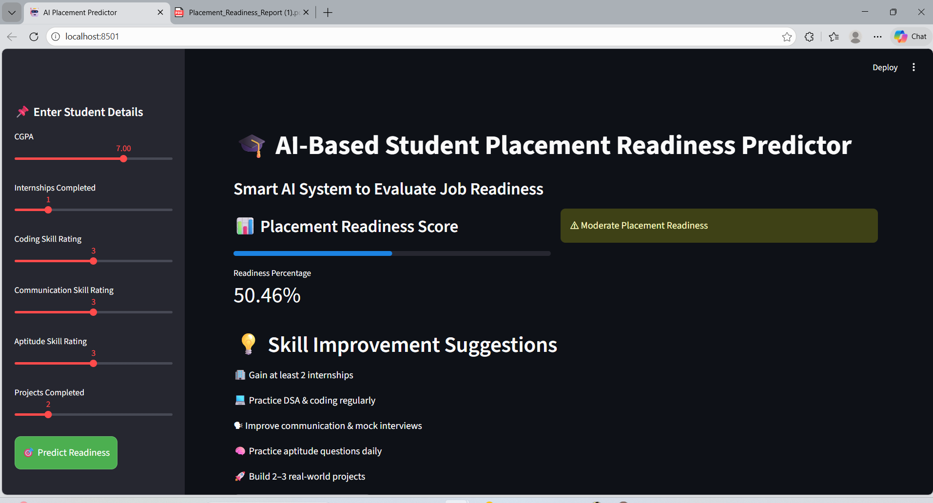 AI Student Placement Predictor