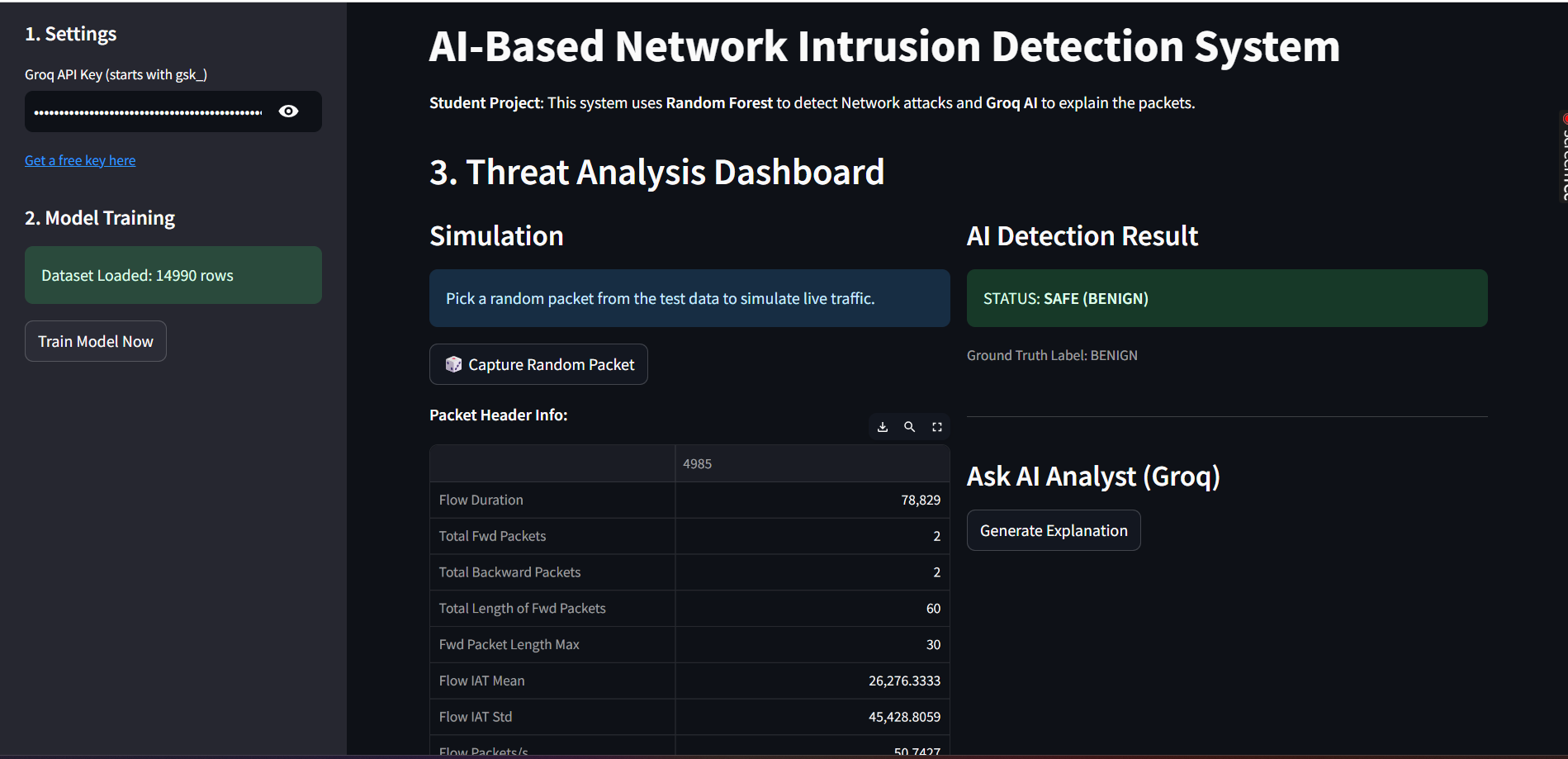 AI Network Intrusion Detection System